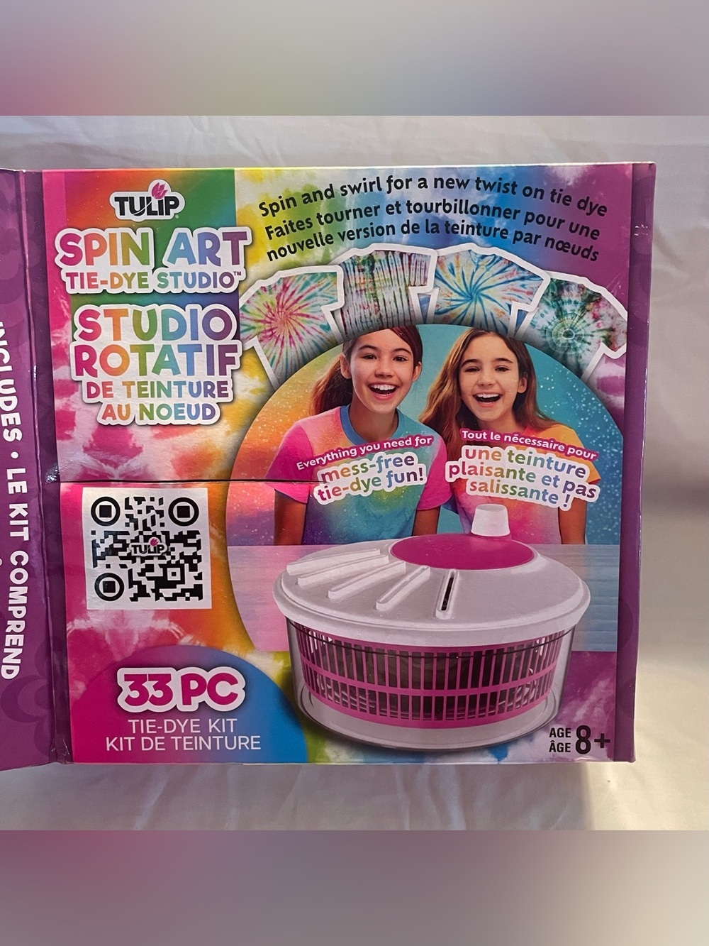 NIB Tulip Spin Art Tie-Dye Studio Kit - Pink & White Spinner